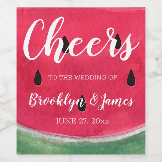 Mariage d'été Étiquette de vin Watermelon (Étiquettes simples)