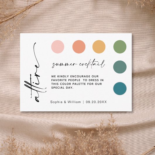 Mariage d'été moderne Cartes de code vestimentaire