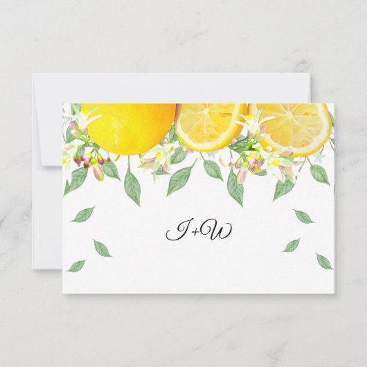 Mariage d'été moderne Lemon Boho RSVP (Dos)