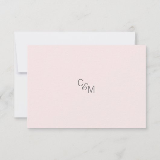 Mariage d'été roux rose et gris RSVP printemps (Dos)