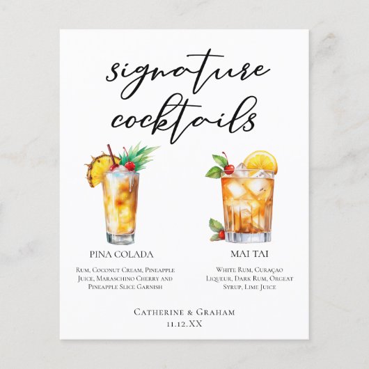 Mariage d'été Signature Cocktails Menu (Devant)