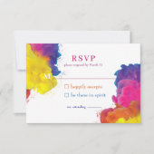 Mariage d'explosion couleur arc-en-ciel RSVP (Devant)