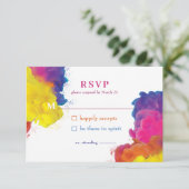 Mariage d'explosion couleur arc-en-ciel RSVP (Debout devant)