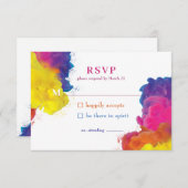 Mariage d'explosion couleur arc-en-ciel RSVP (Devant / Derrière)