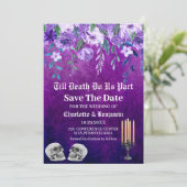 Mariage d'Halloween Purple Skull Save The Date  (Debout devant)