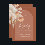 Mariage d'herbe en terre cuite bohème moderne RS<br><div class="desc">Pampas en terre cuite bohème moderne herbe mariage élégant replycard R.S.V.P.</div>