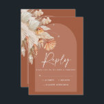 Mariage d'herbe en terre cuite bohème moderne RS<br><div class="desc">Pampas en terre cuite bohème moderne herbe mariage élégant replycard R.S.V.P.</div>