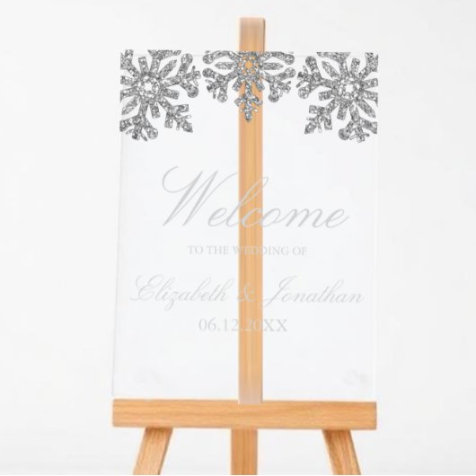 Mariage d'hiver à flocon d'argent