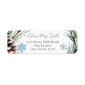 Mariage d'hiver aquarelle neige pins étiquette de  (Devant)