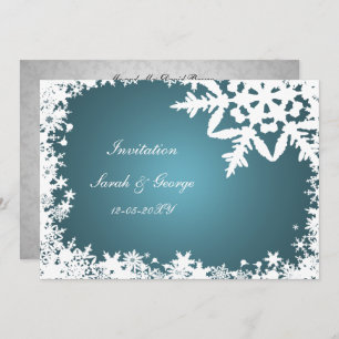 mariage d'hiver bleu cartes d'invitation