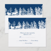 Mariage d'hiver bleu et blanc RSVP (Devant / Derrière)