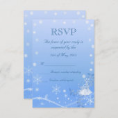 Mariage d'hiver bleu et blanc RSVP (Devant / Derrière)