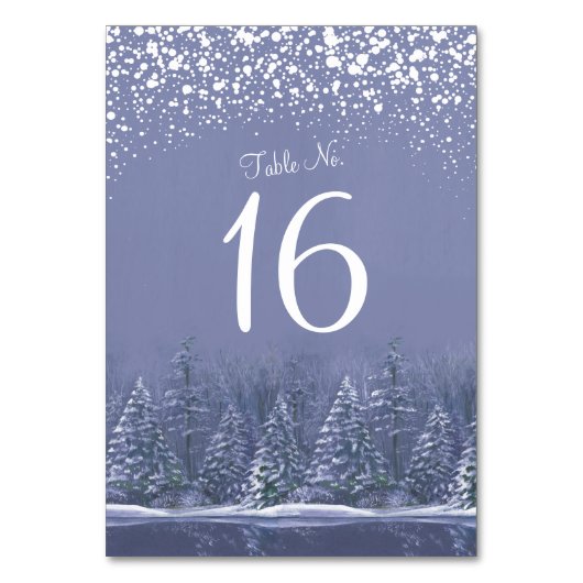 Mariage d'hiver bleu pins blancs numéros de table (Par défaut)