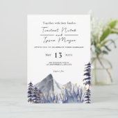 Mariage d'hiver Carte d'invitation de forêt À feui (Debout devant)