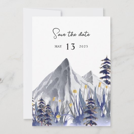Mariage d'hiver Carte d'invitation de forêt À feui (Dos)