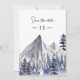Mariage d'hiver Carte d'invitation de forêt À feui