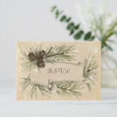 Mariage d'hiver, cônes de pin, invitation de maria (Debout devant)