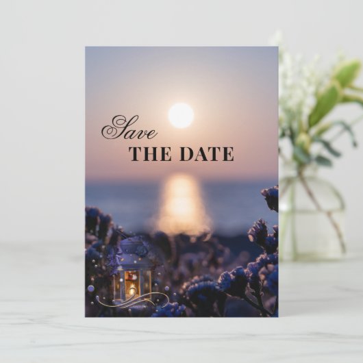 Mariage d'hiver côtier Enregistrer la carte de dat (Debout devant)