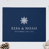 MARIAGE D'HIVER D'ARGENT BLEU SNOWFLAKE NAVY