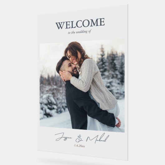 Mariage d'hiver Dusty Blue Photo Script (Angle)