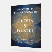 Mariage d'hiver Elegant Marine et Gold (Angle)