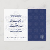 Mariage d'hiver Enregistrer la date Photo Carte po (Dos)
