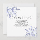 Mariage d'hiver flocon de neige bleu Save the Date (Devant)
