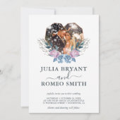 Mariage d'hiver Forme cardiaque Photo Invitation (Devant)