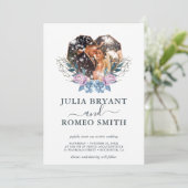 Mariage d'hiver Forme cardiaque Photo Invitation (Debout devant)