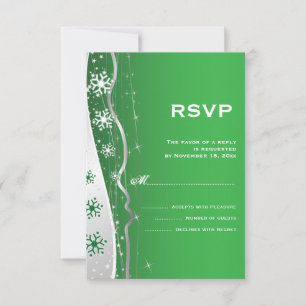 Mariage d'hiver gris vert, argenté RSVP