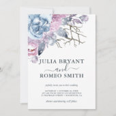 Mariage d'hiver Invitation de neige florale (Devant)