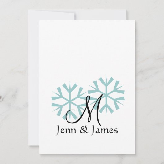 Mariage d'hiver Monogramme Mariage Invitations (Devant)