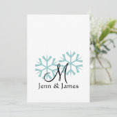 Mariage d'hiver Monogramme Mariage Invitations (Debout devant)