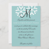 Mariage d'hiver Monogramme Mariage Invitations (Dos)