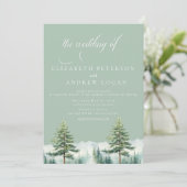 Mariage d'Hiver | Montagnes Rustiques | Invitation (Debout devant)