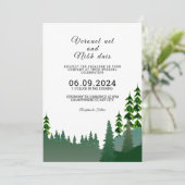 Mariage d'hiver Mountain Trees Carte d'invitation (Debout devant)