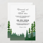 Mariage d'hiver Mountain Trees Carte d'invitation (Devant / Derrière)