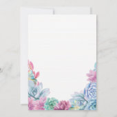 Mariage d'hiver Pastels Succulent Party Invitation (Dos)