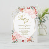 Mariage d'hiver Photo Invitation Aquarelle Floral (Debout devant)