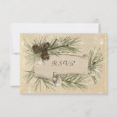 Mariage d'hiver, pommes de pin, invitation de mari (Devant)