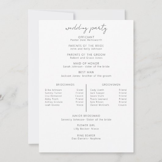 Mariage d'hiver Programme de cérémonie des baies c (Dos)