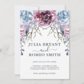 Mariage d'hiver romantique Invitation de neige flo (Devant)