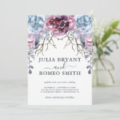 Mariage d'hiver romantique Invitation de neige flo (Debout devant)