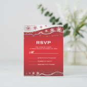 Mariage d'hiver rouge, gris argenté RSVP (Debout devant)