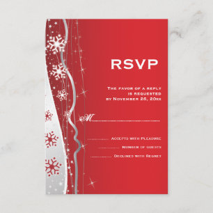 Mariage d'hiver rouge, gris argenté RSVP