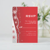 Mariage d'hiver rouge, gris argenté RSVP (Debout devant)