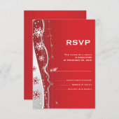 Mariage d'hiver rouge, gris argenté RSVP (Devant / Derrière)