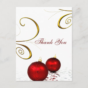 mariage d'hiver rouge Merci cartes