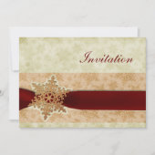 mariage d'hiver rouge rustique Cartes d'invitation (Devant)