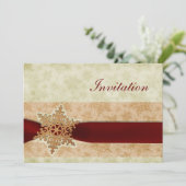 mariage d'hiver rouge rustique Cartes d'invitation (Debout devant)